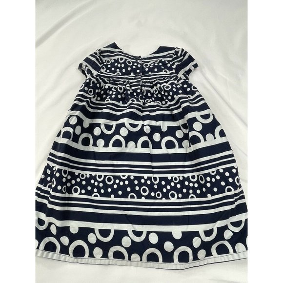 Girls dress Gymboree 2T Navy Blue white geometric Cap sleeve shift dress EUC - Picture 5 of 5